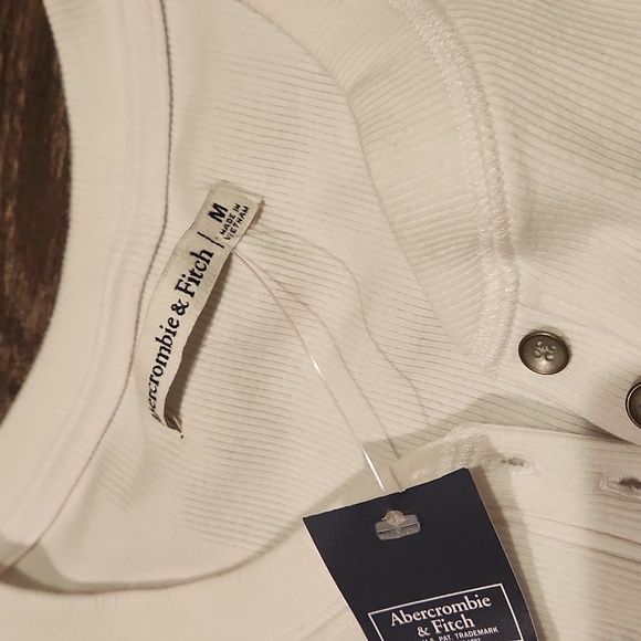 ❤️ NWT! ABERCROMBIE & FITCH WHITE HENLEY THONG BODYSUIT, MEDIUM - Picture 4 of 10